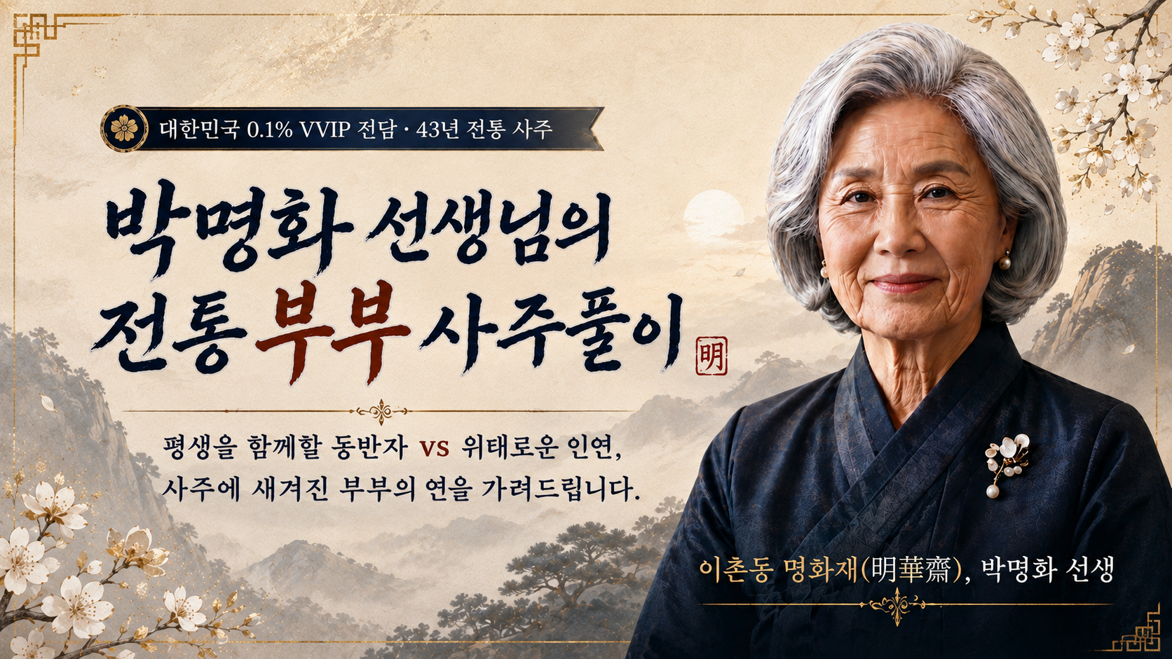 박명화 사주풀이 — [100원 단독] 박명화 선생의 부부·결혼 사주