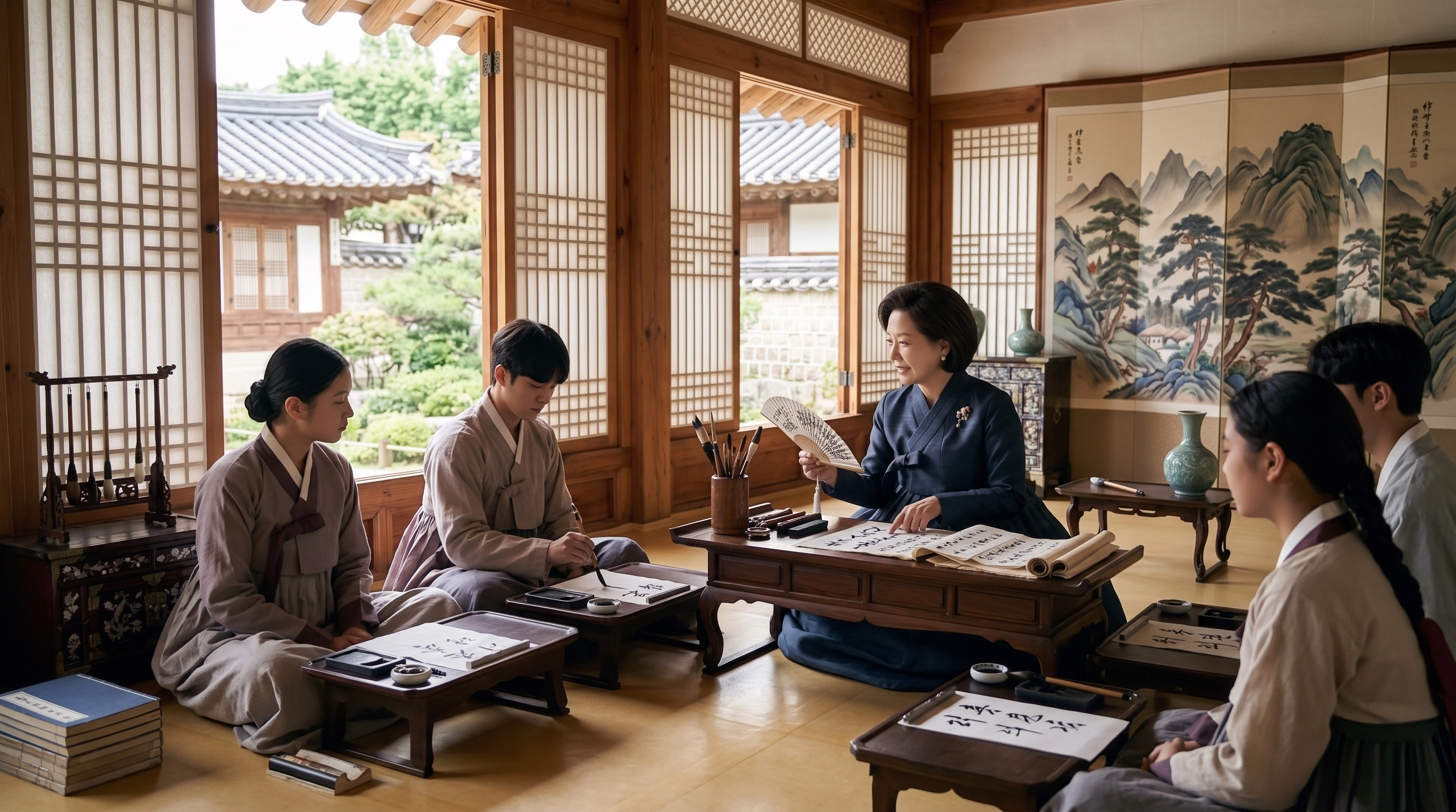 명화재에서 강의하는 박명화 선생