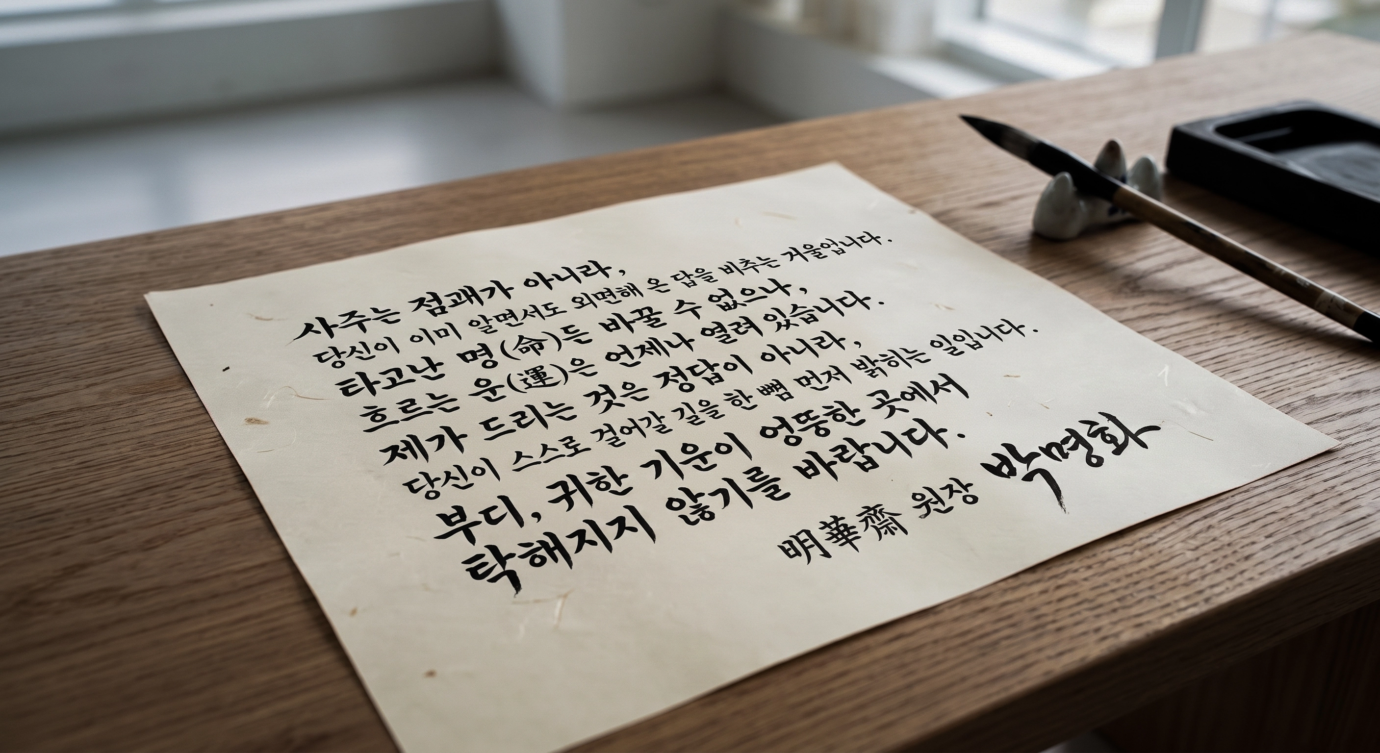 박명화 선생 서명